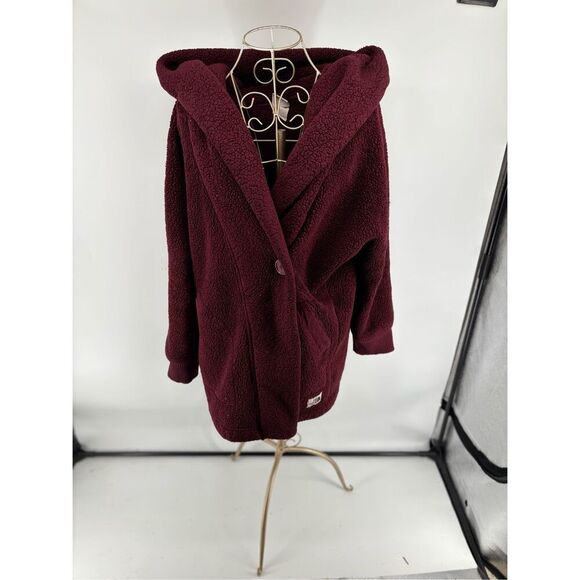 The North Face Campshire Wrap Women’s Medium Large Sherpa Fleece Maroon Jacket - Picture 1 of 12